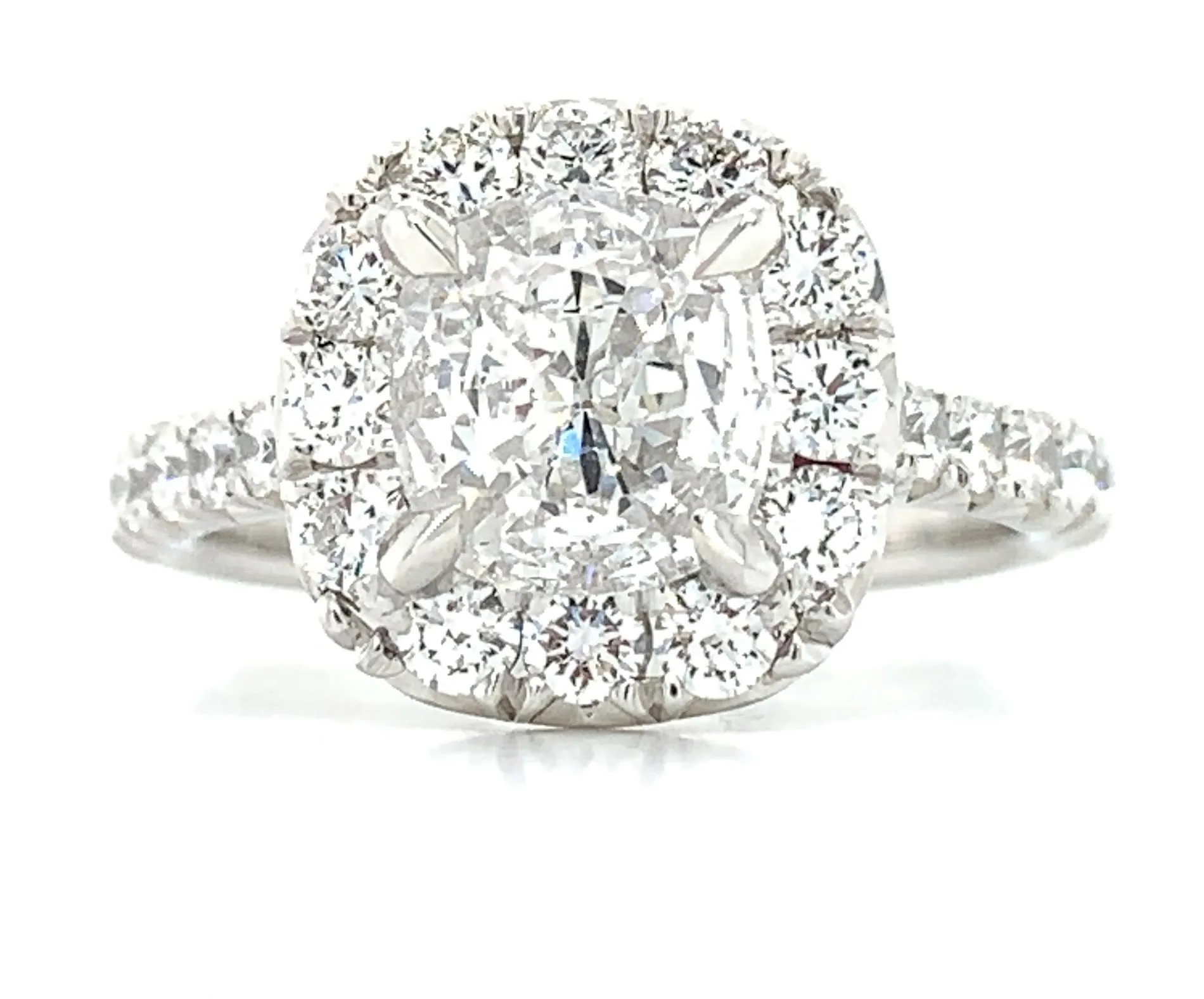 2.08CT T.W. Henri Daussi GIA Certified Cushion Cut Halo Engagement Ring