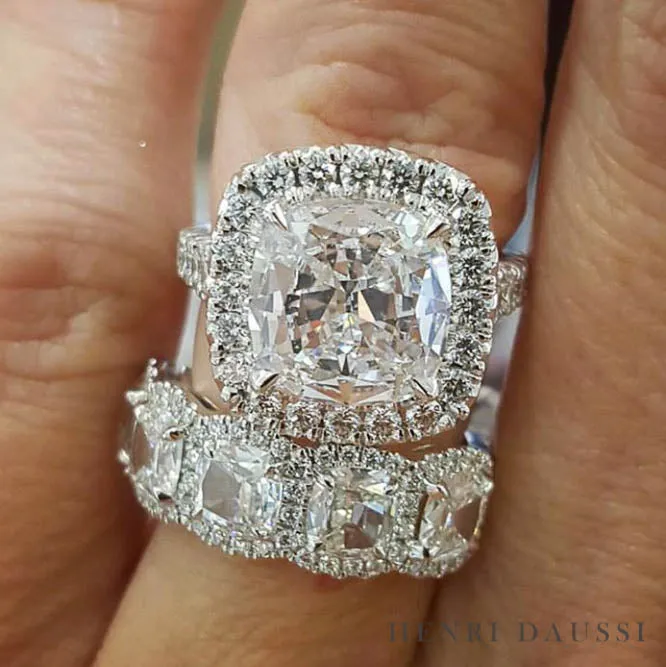 2.08CT T.W. Henri Daussi GIA Certified Cushion Cut Halo Engagement Ring