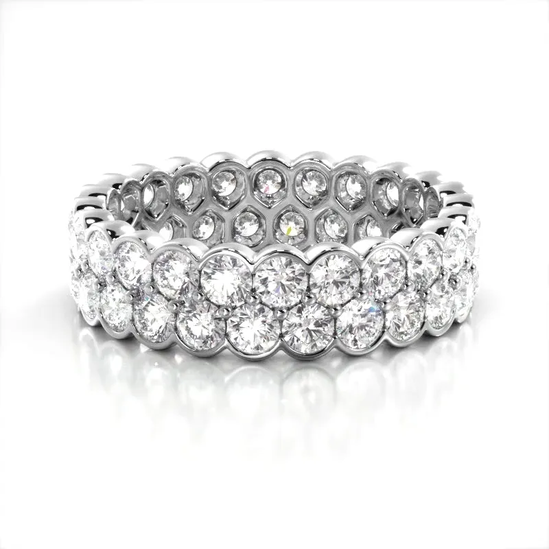 2.26 ct. Round Diamond Double Row Wedding Band
