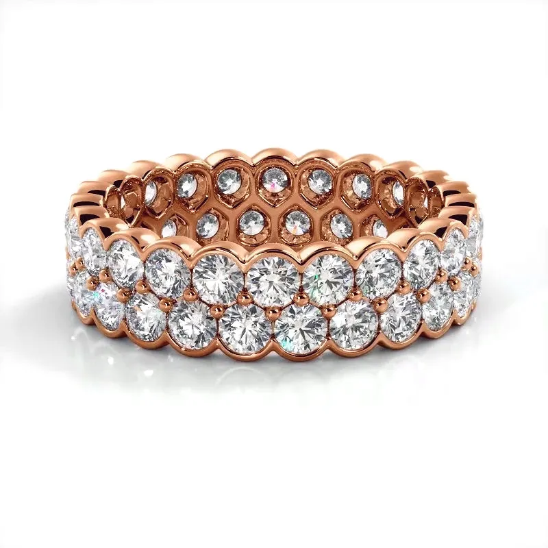 2.26 ct. Round Diamond Double Row Wedding Band