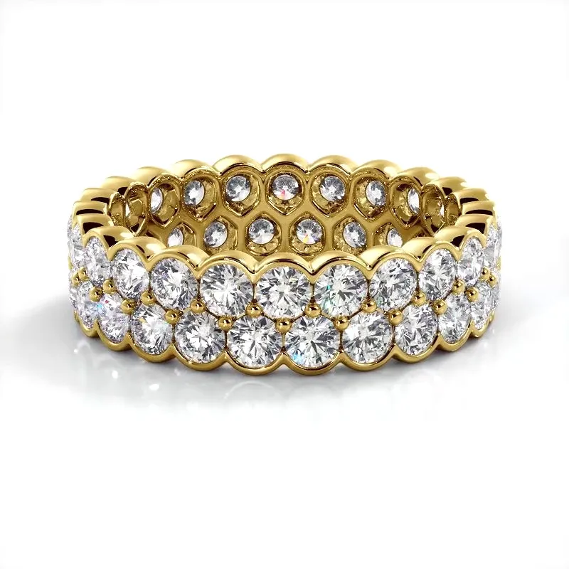 2.26 ct. Round Diamond Double Row Wedding Band