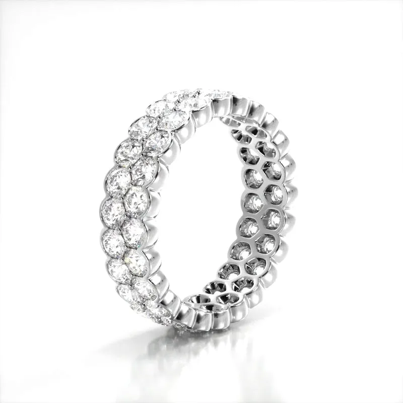 2.26 ct. Round Diamond Double Row Wedding Band