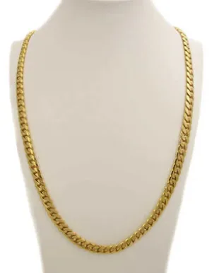 24 MM Cuban Link Chain (14K Gold Over Pure 999 Silver) Huge