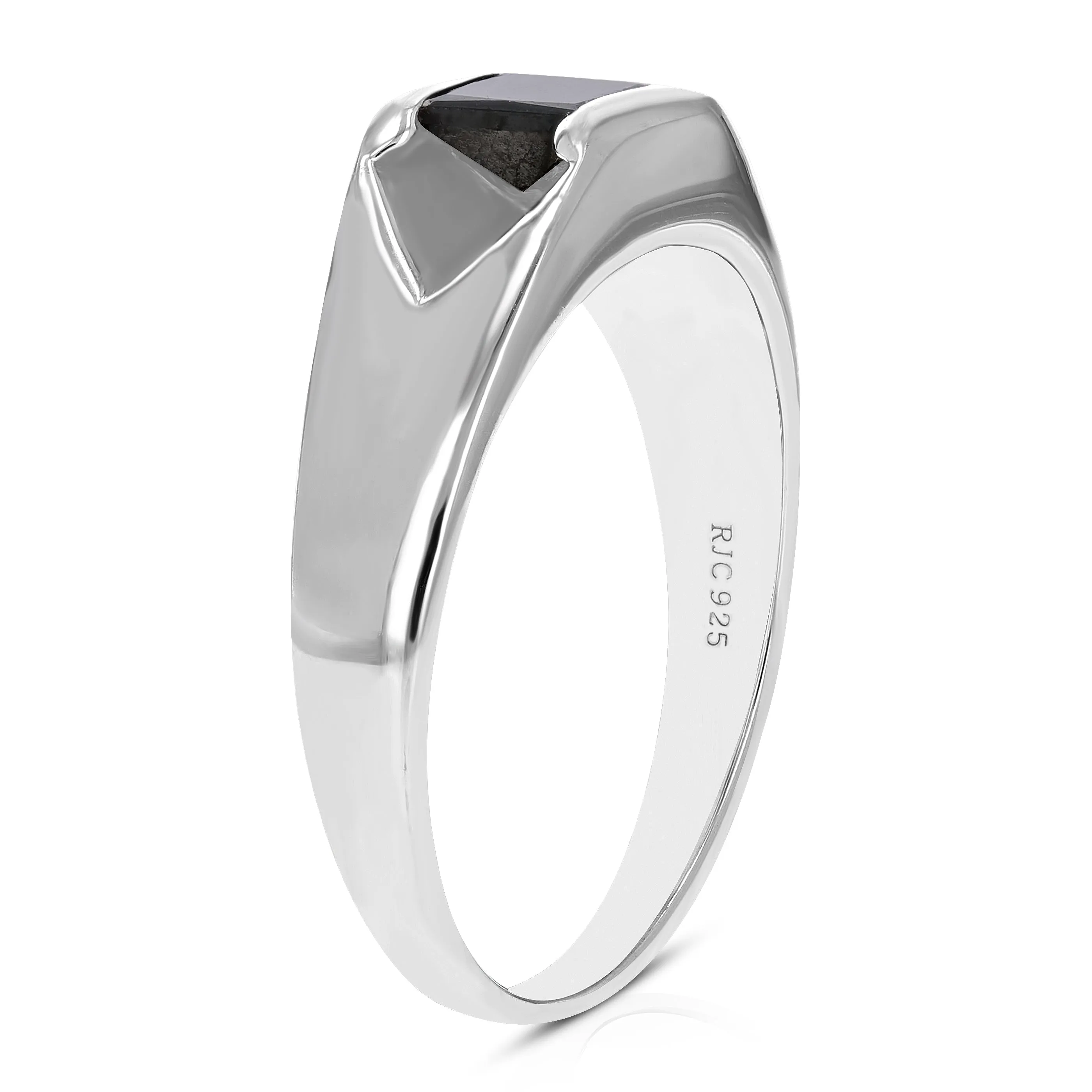 2/5 cttw Black Princess Diamond Engagement Ring in Sterling Silver