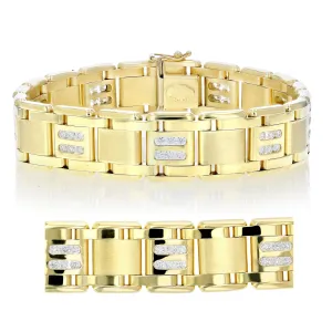 2.60 cttw Diamond Italian Bracelet in 14K Yellow Gold