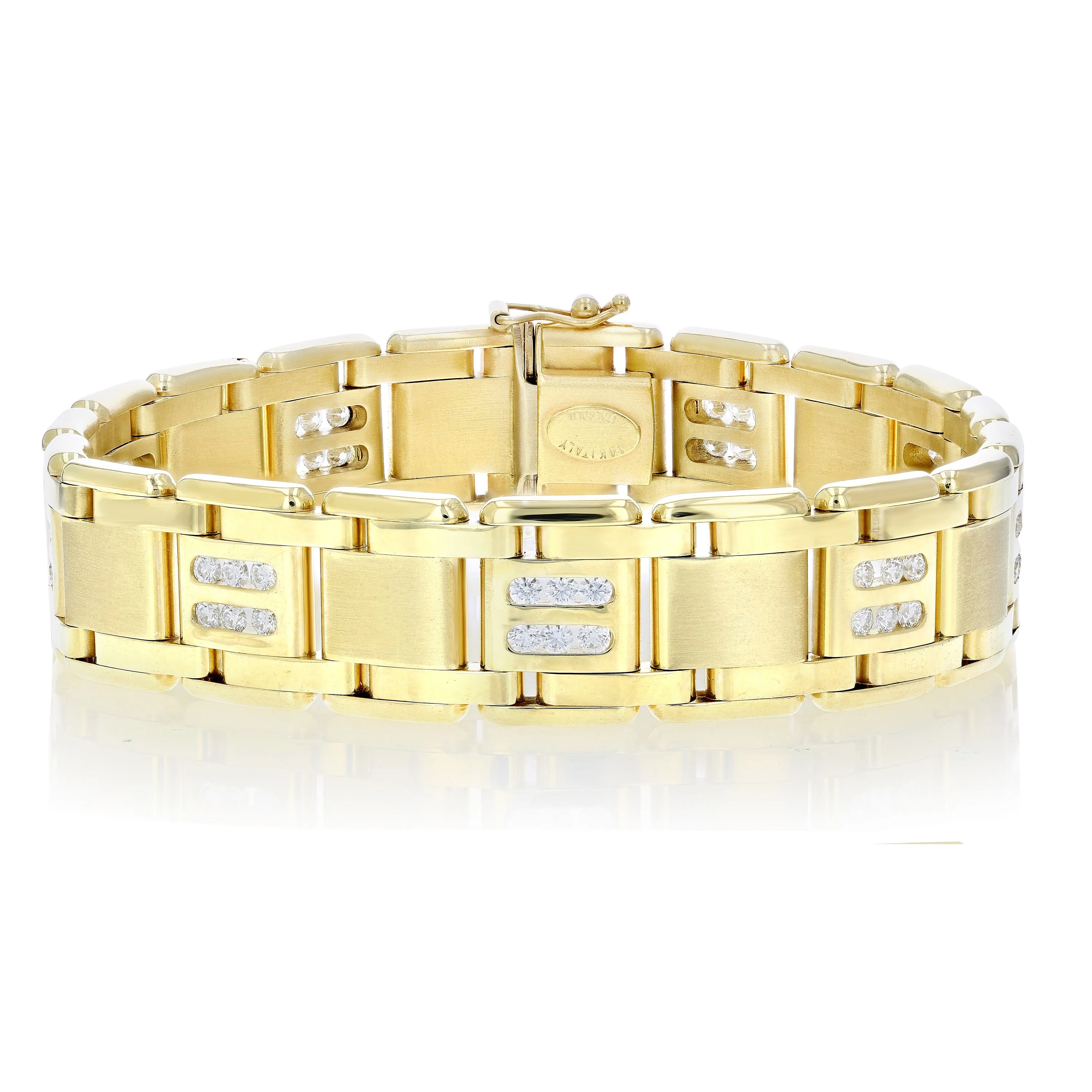 2.60 cttw Diamond Italian Bracelet in 14K Yellow Gold