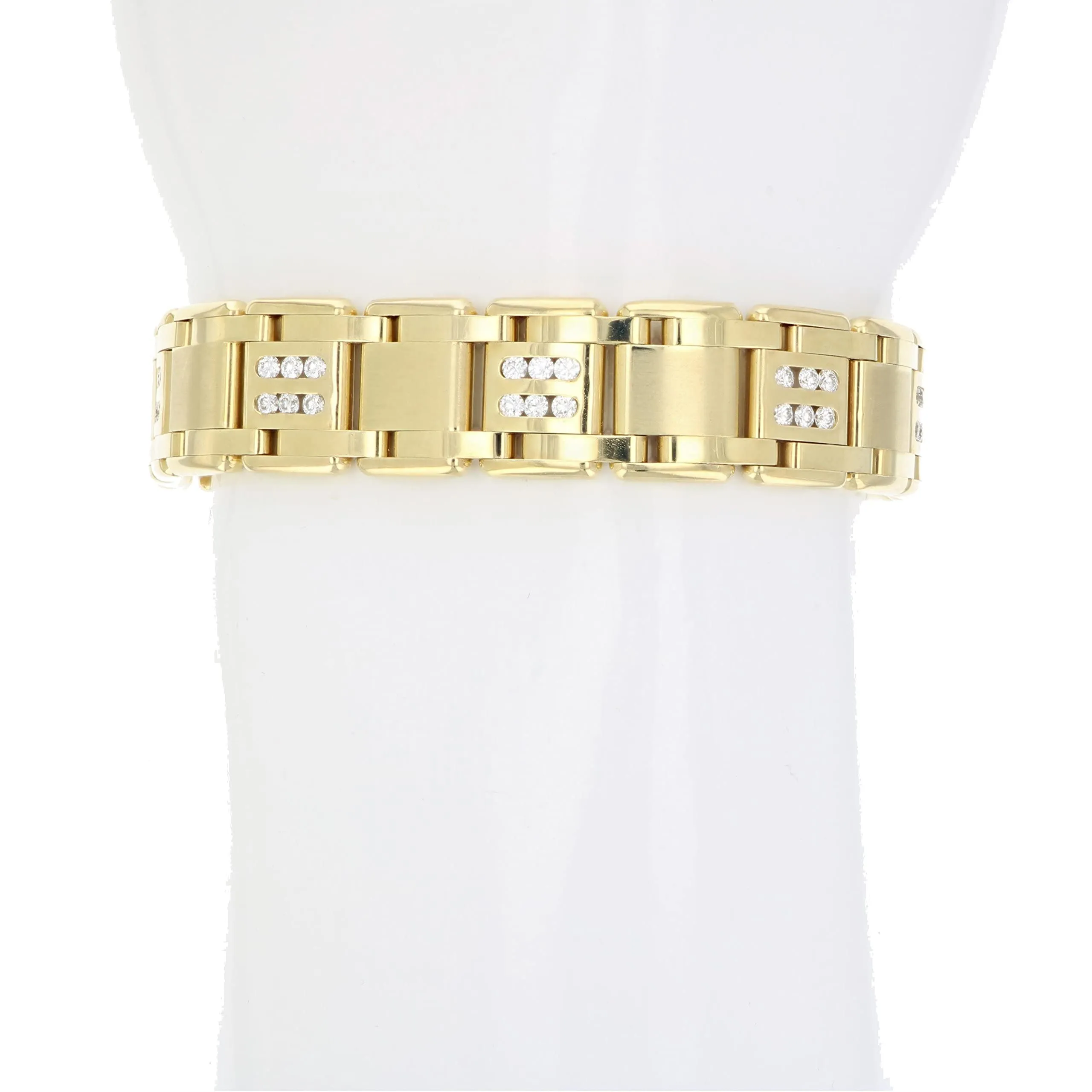 2.60 cttw Diamond Italian Bracelet in 14K Yellow Gold