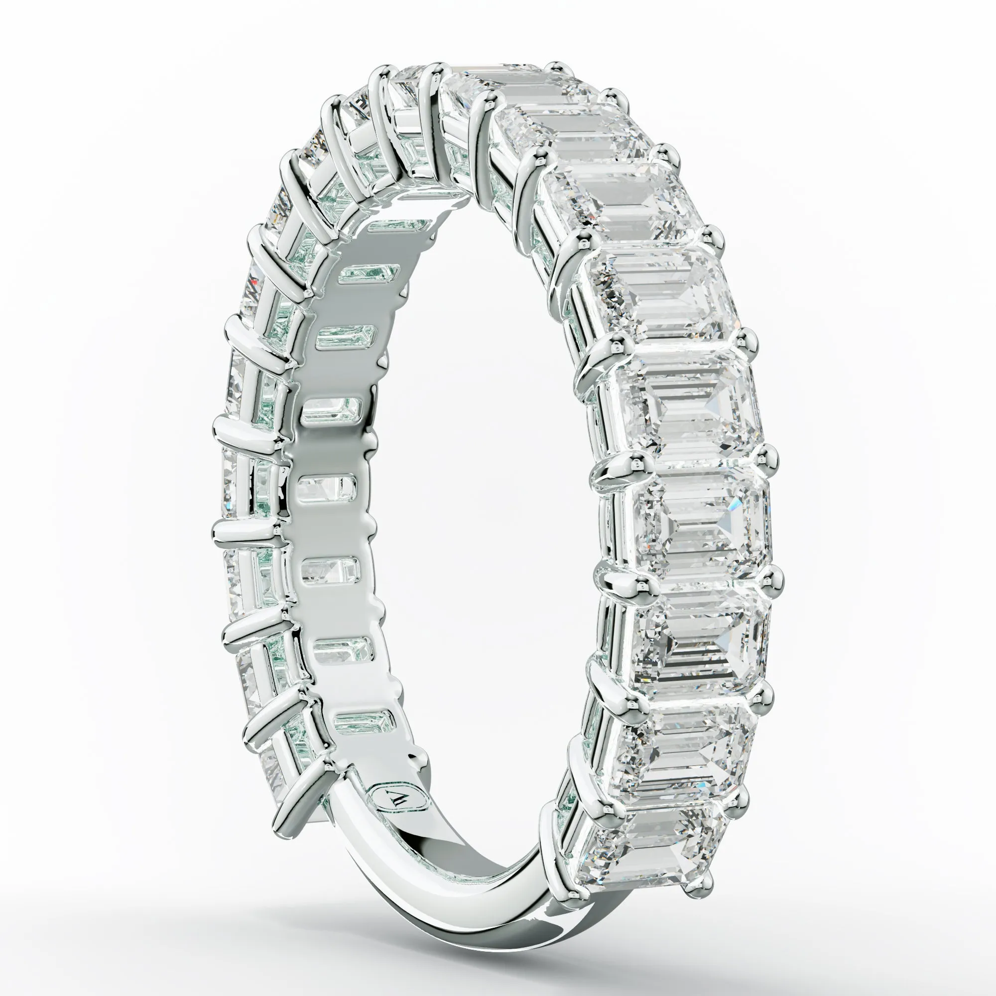 3.0 Carat Emerald Diamond Anniversary Band