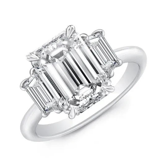 3/4 Carat Emerald Cut Diamond - D VS2 - 0.77ct - 146120
