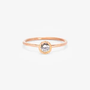 4mm White Diamond Round Brilliant Solitaire Ring | R11304W