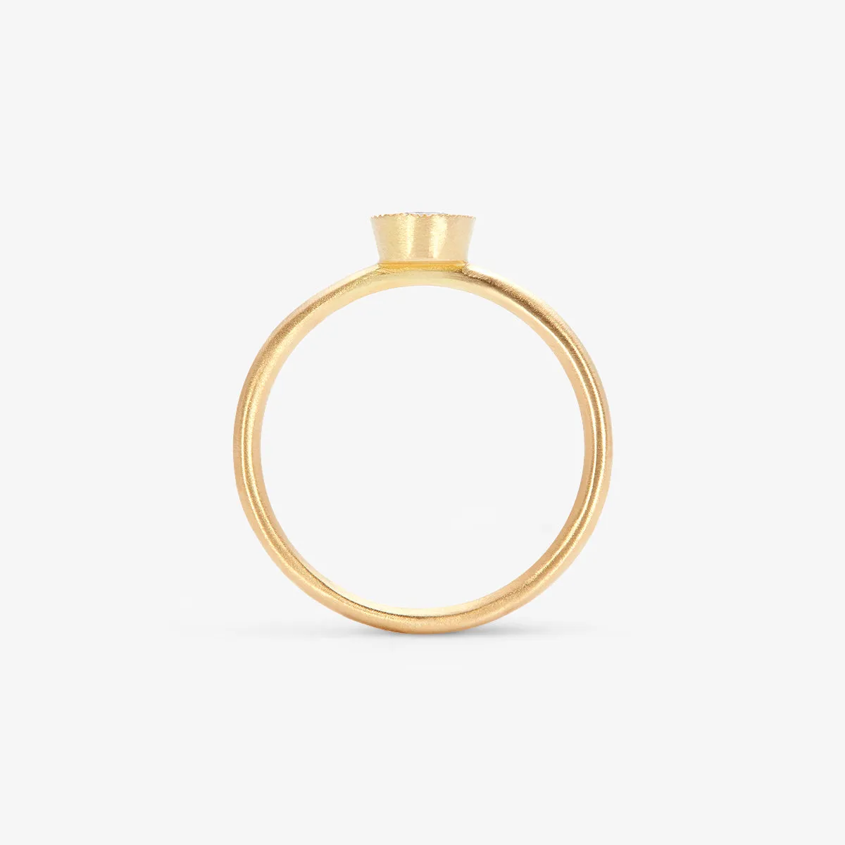 4mm White Diamond Round Brilliant Solitaire Ring | R11304W