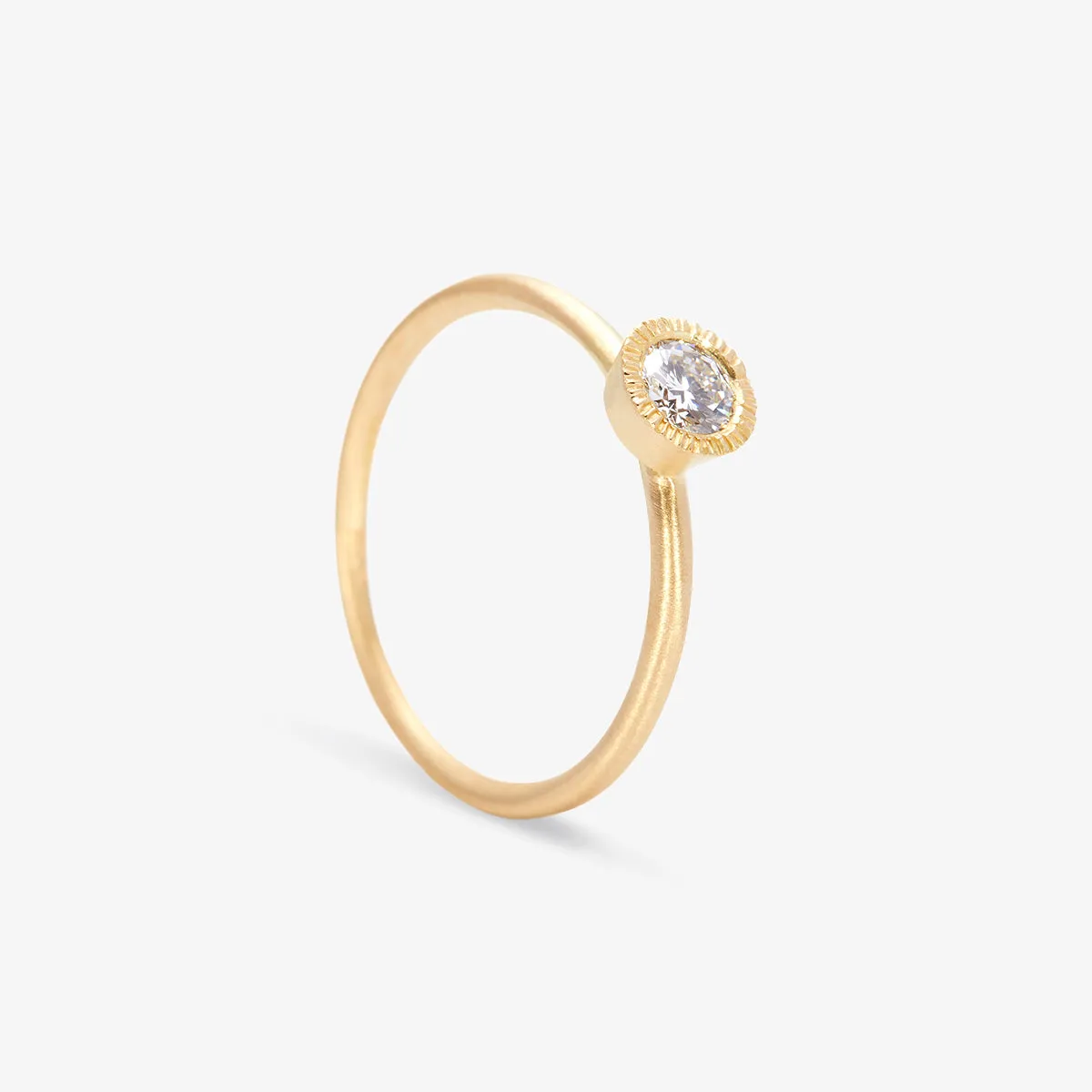 4mm White Diamond Round Brilliant Solitaire Ring | R11304W
