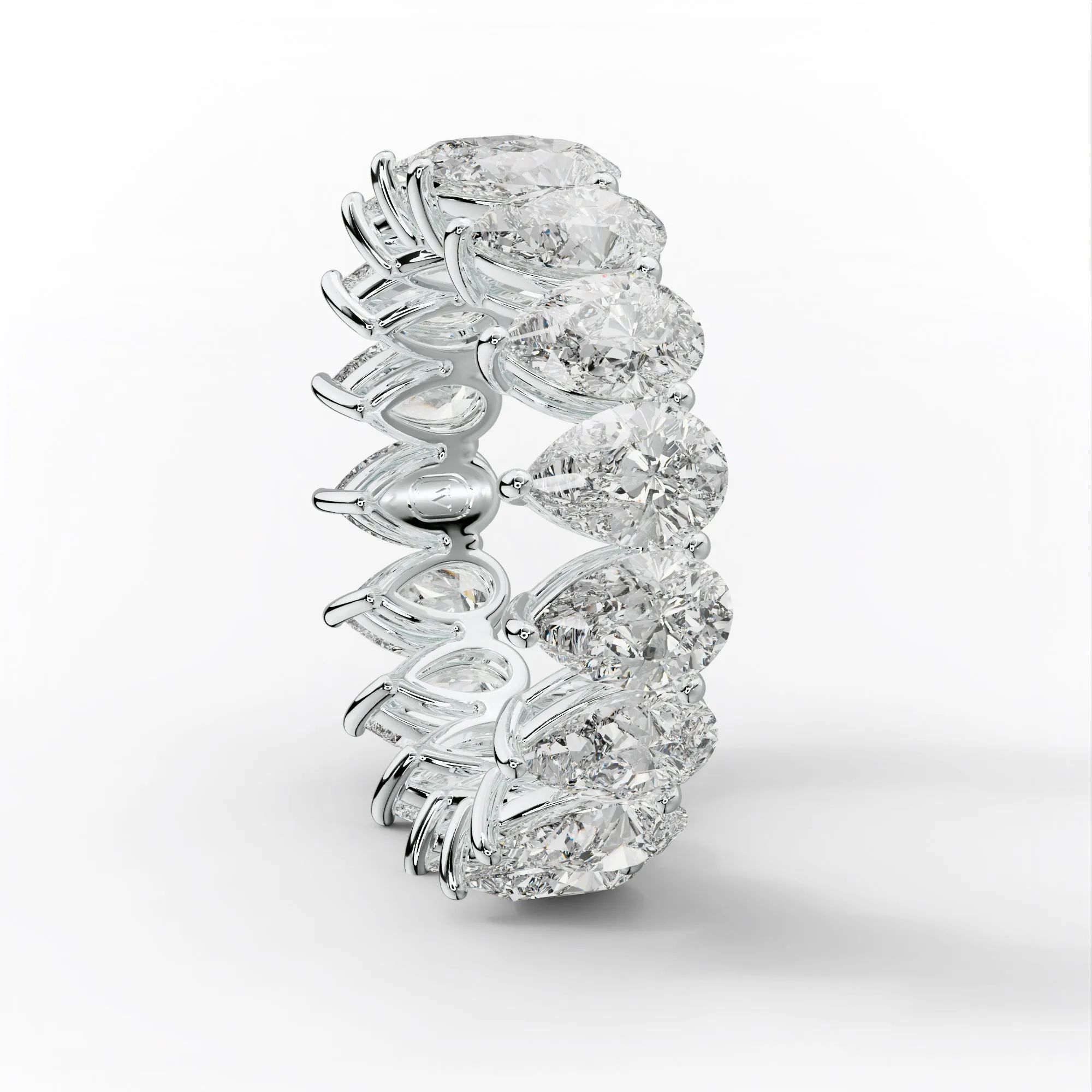 6.0 Carat Pear Shape Diamond Eternity Band Shared Prong