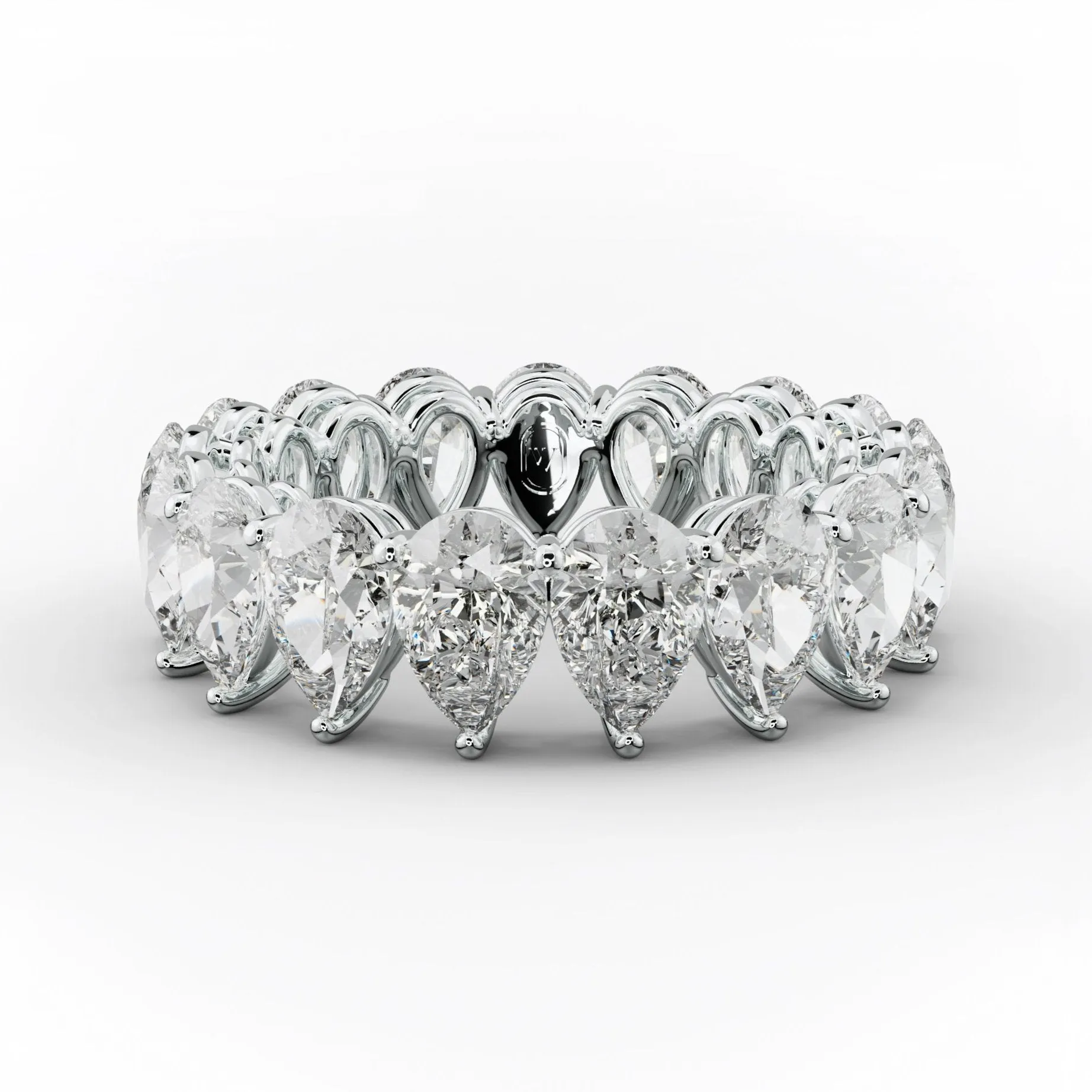 6.0 Carat Pear Shape Diamond Eternity Band Shared Prong