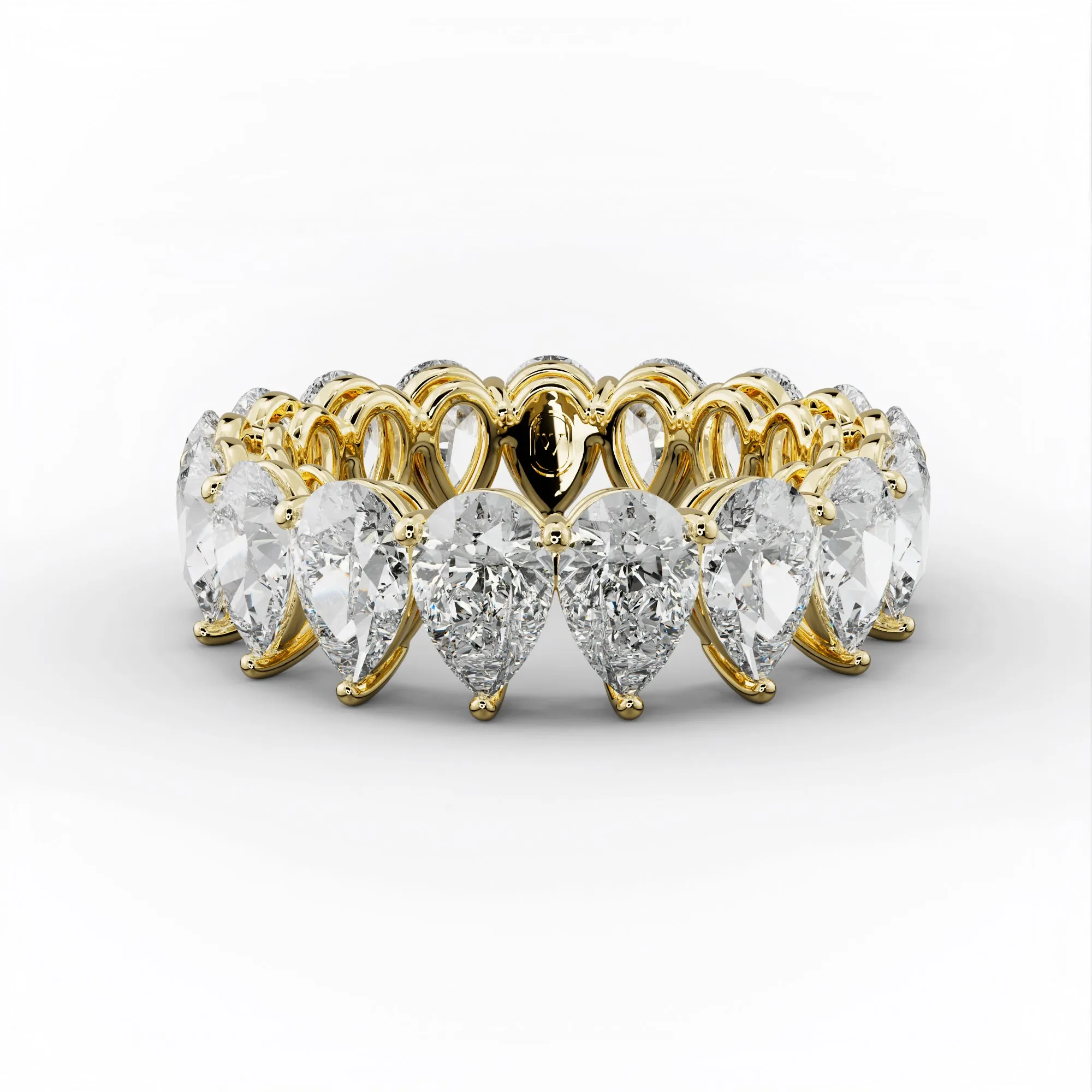 6.0 Carat Pear Shape Diamond Eternity Band Shared Prong