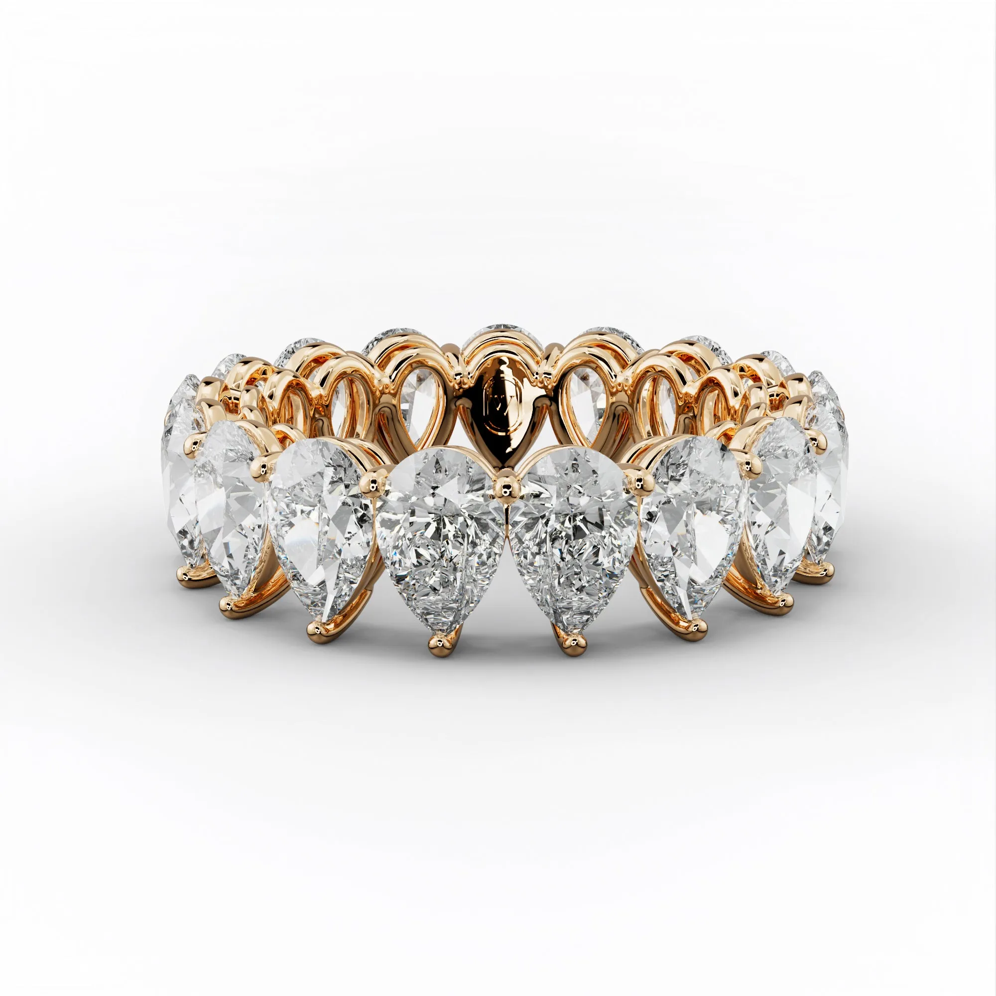 6.0 Carat Pear Shape Diamond Eternity Band Shared Prong