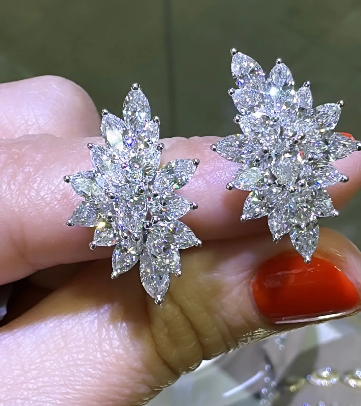 6.23ct t.w. Spectacular Marquise & Pear Shape Diamond Fancy Earrings