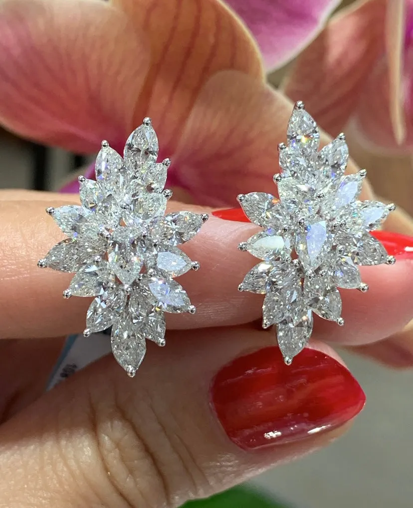 6.23ct t.w. Spectacular Marquise & Pear Shape Diamond Fancy Earrings