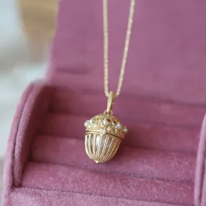 Acorn Locket Necklace (Solid Silver)