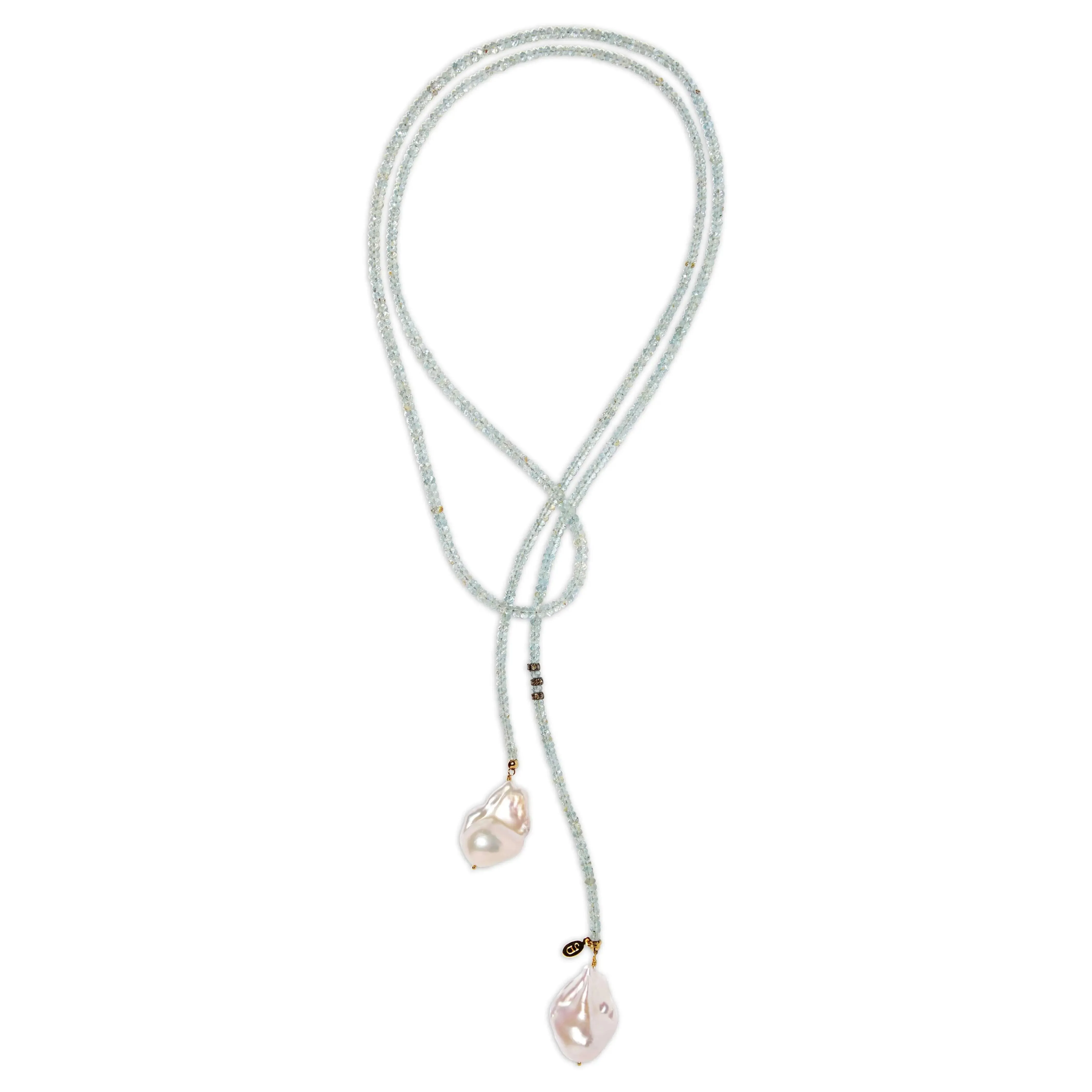 Aquamarine Classic Gemstone Lariat w/ Diamond Accent
