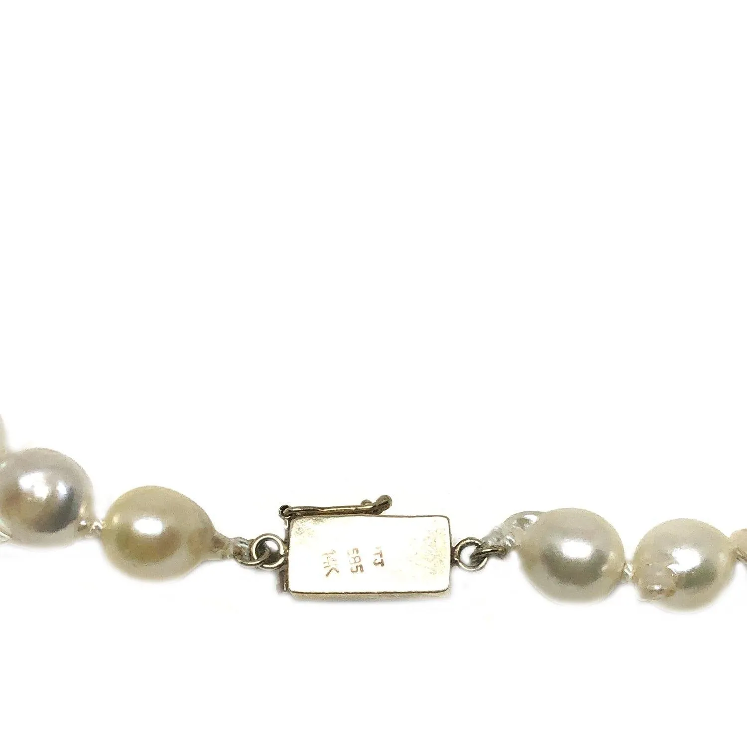 Baroque Fire Ball Japanese Saltwater Cultured Akoya Pearl Strand - 14K Yellow Gold 17.50 Inch