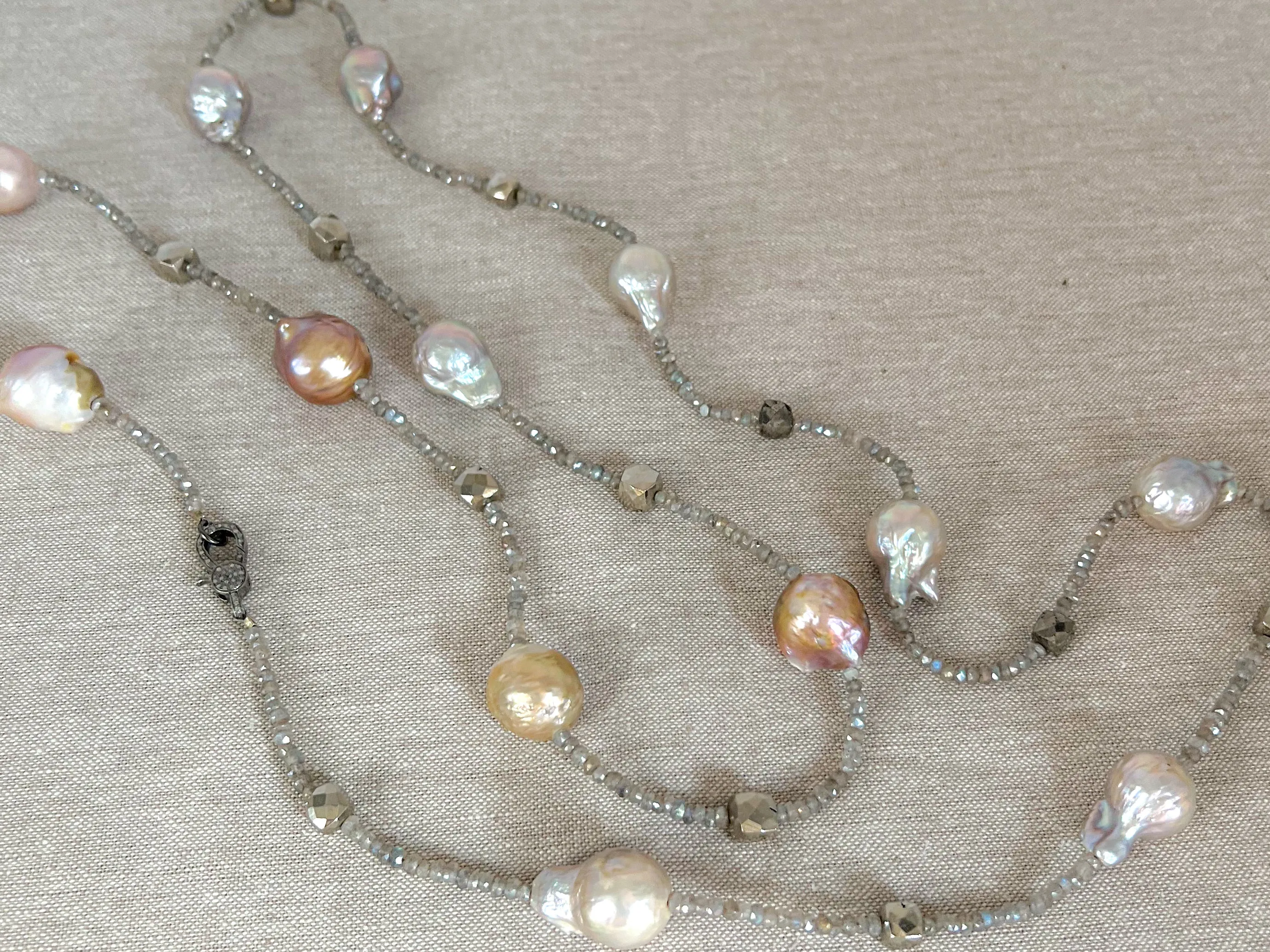 Baroque Pearl and Labradorite Necklace