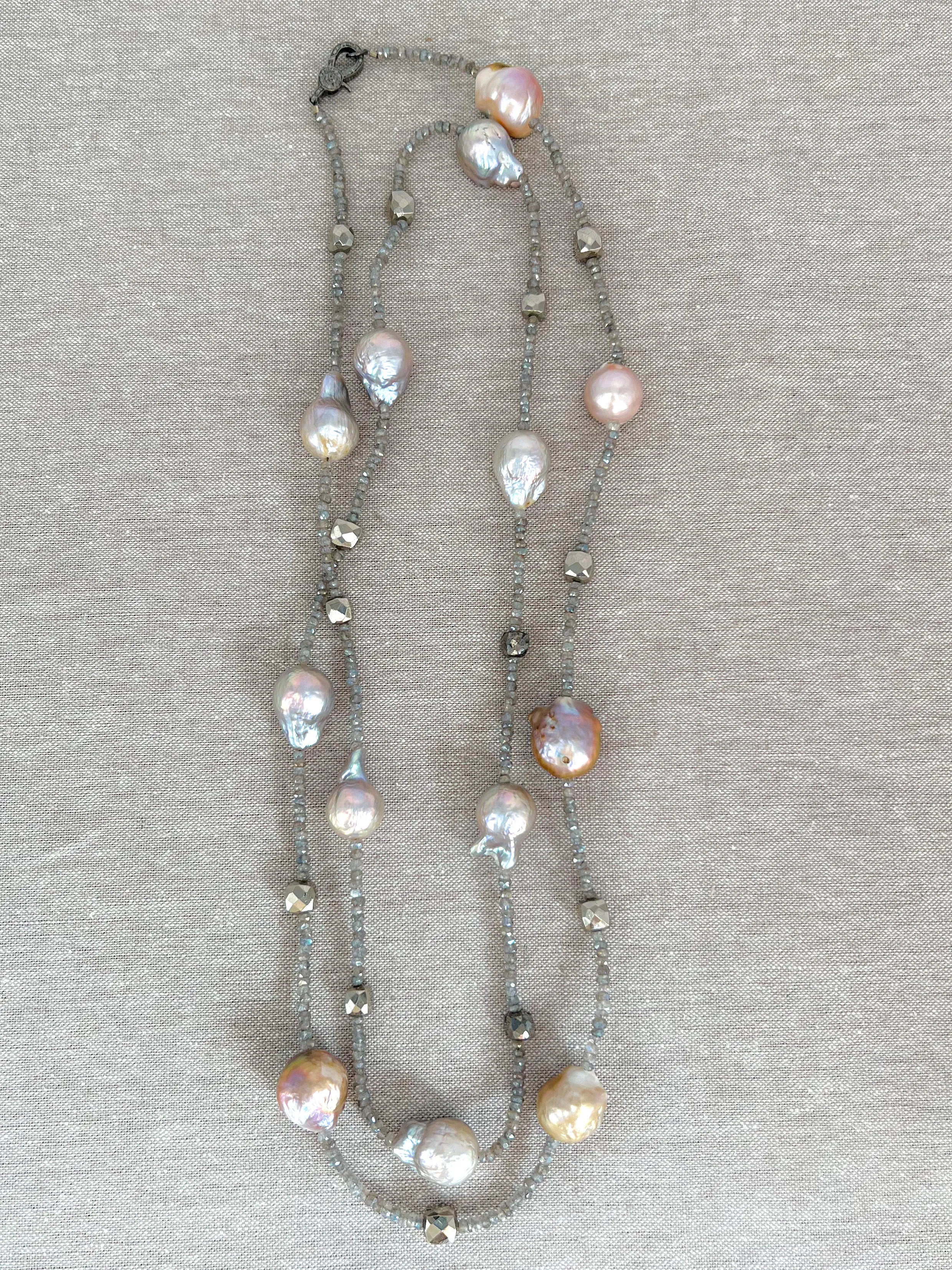 Baroque Pearl and Labradorite Necklace