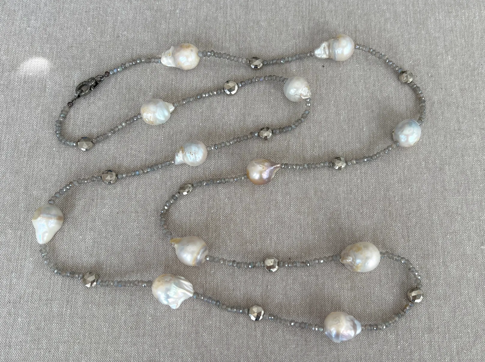 Baroque Pearl and Labradorite Necklace