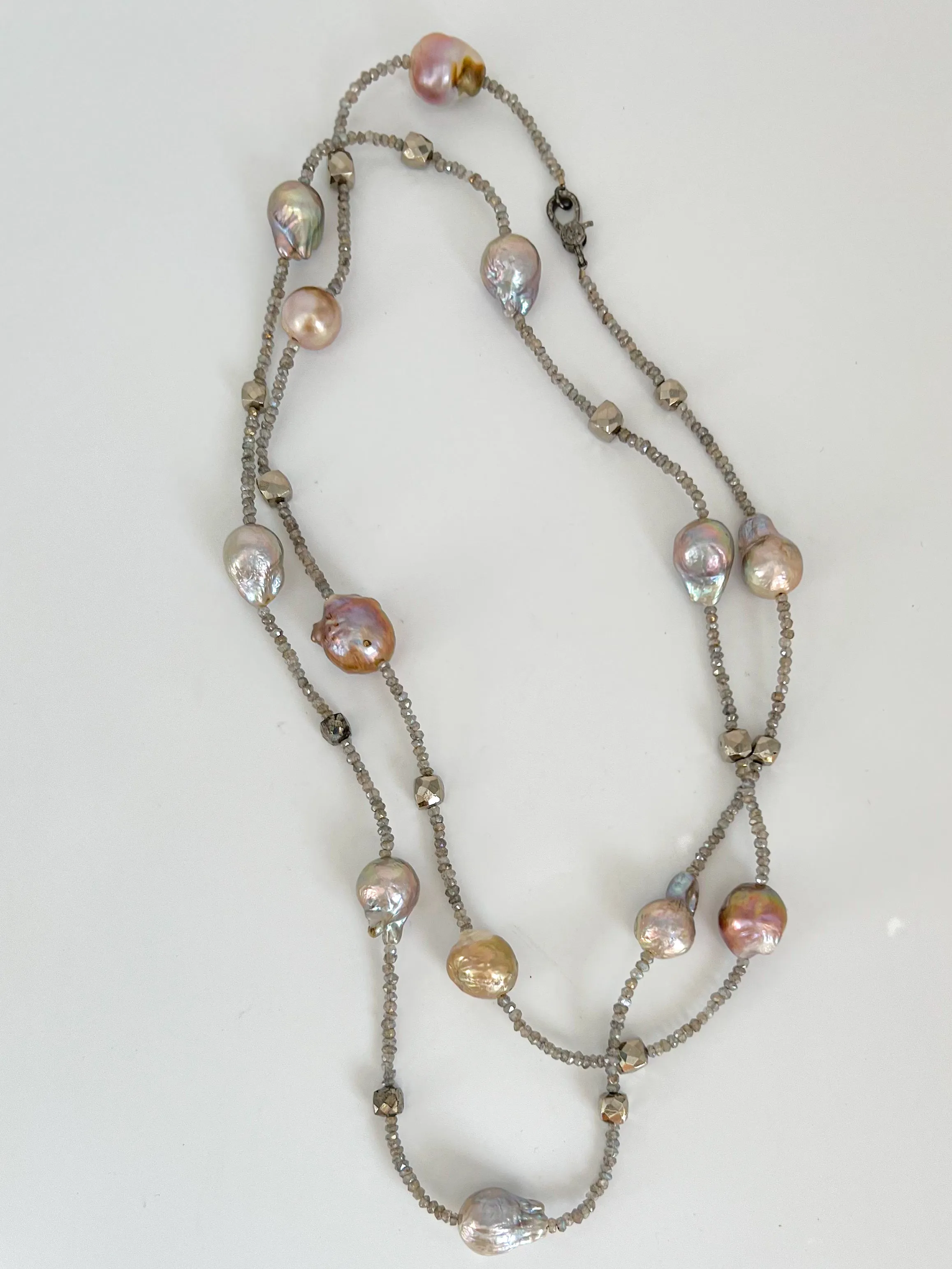 Baroque Pearl and Labradorite Necklace