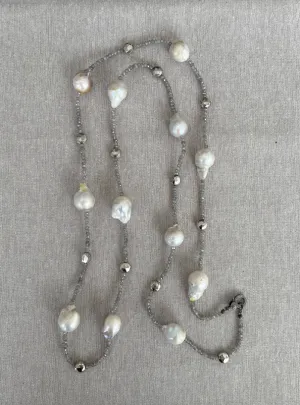 Baroque Pearl and Labradorite Necklace