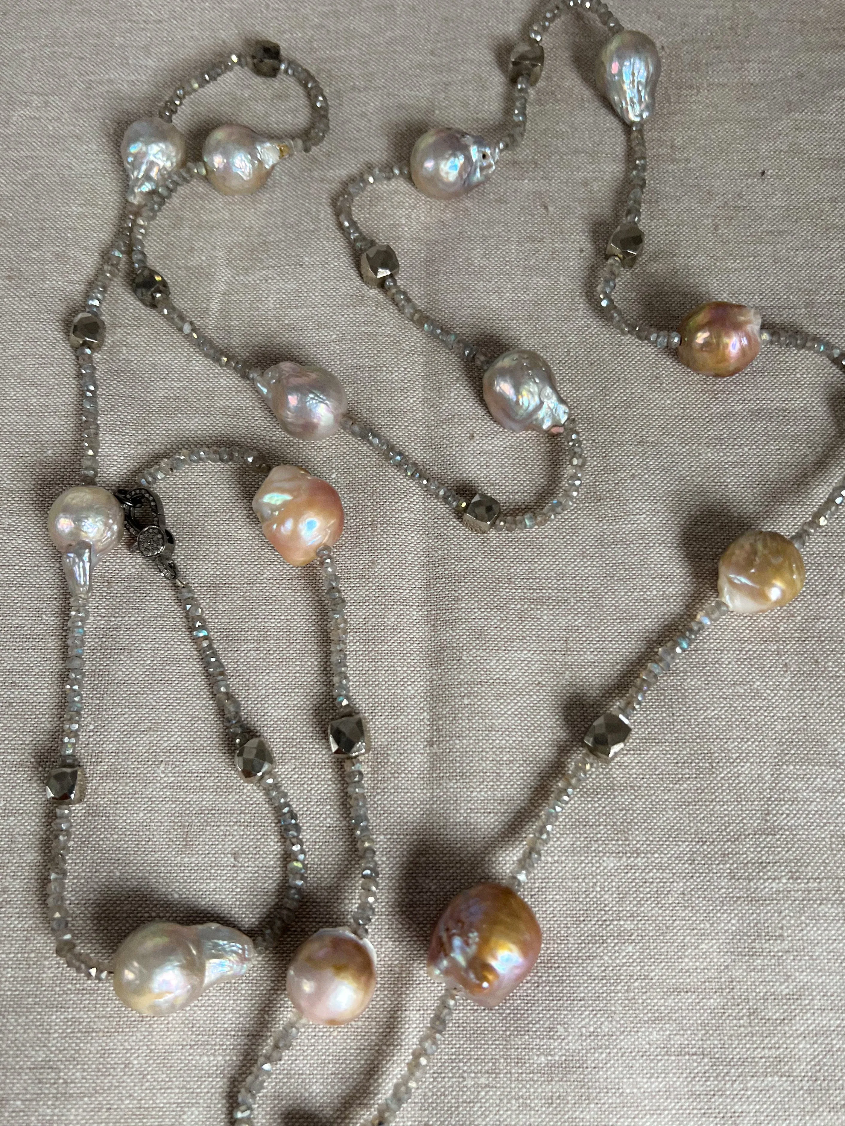 Baroque Pearl and Labradorite Necklace