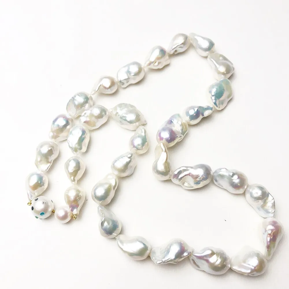 Baroque Pearl Necklace with a Pearl Gemstone Clasp