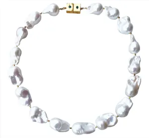 Baroque Pearl with 22K Gold Beads