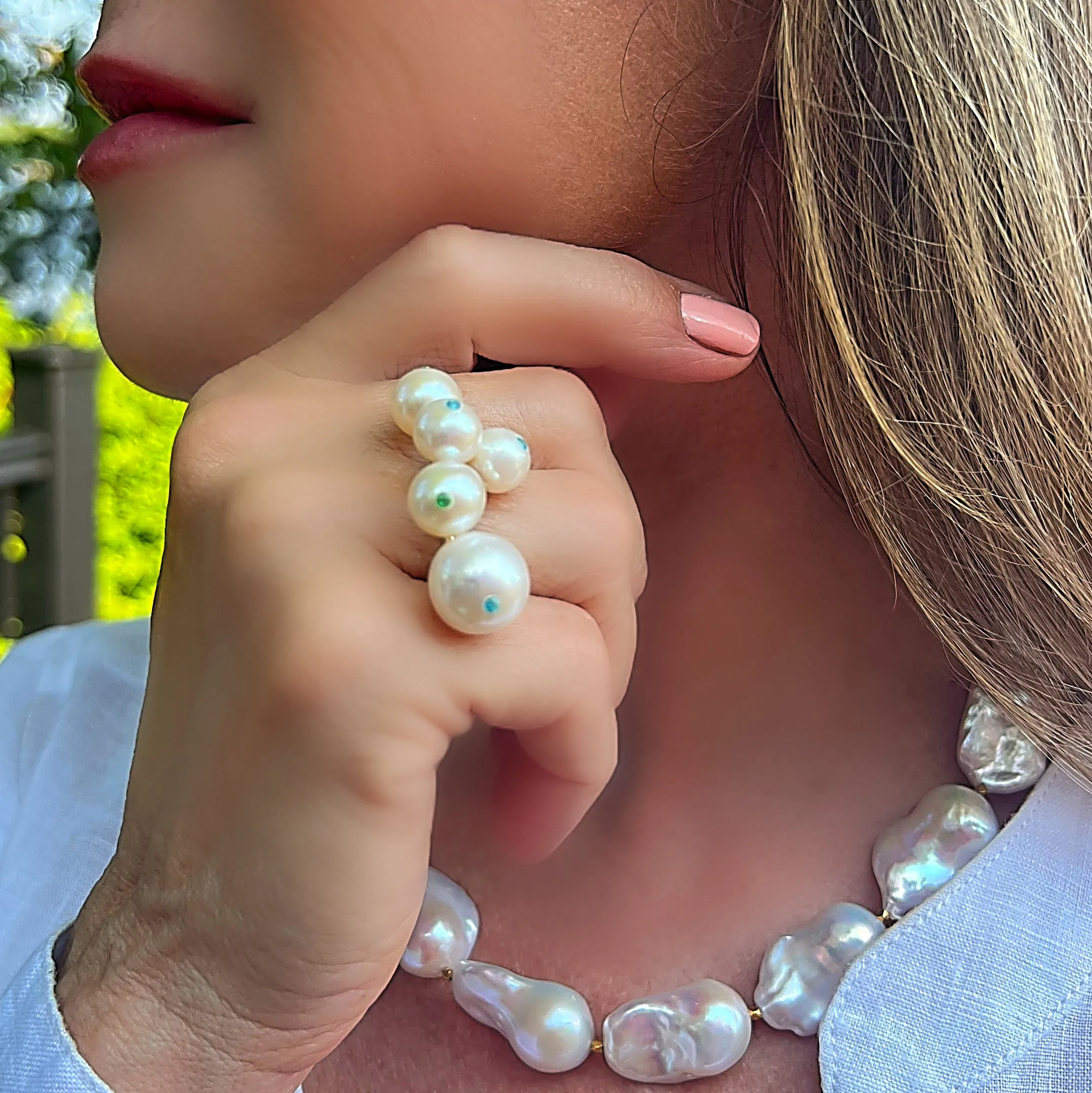 Baroque Pearl with 22K Gold Beads