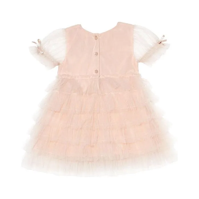 Bebe - Heart Of Glass Tulle Dress - Peach Cake