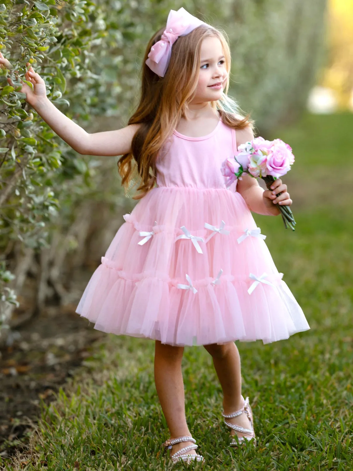 Blooming with Bows Sleeveless Tutu Dress