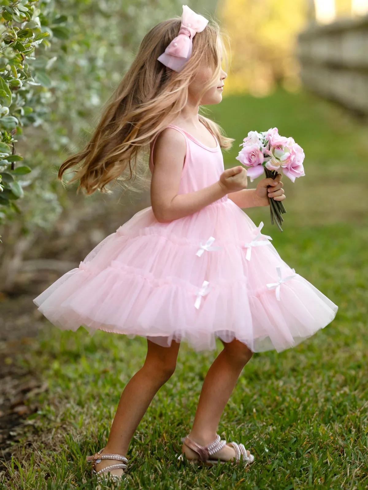Blooming with Bows Sleeveless Tutu Dress