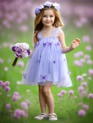 Butterfly Bliss Lilac Tulle Dress