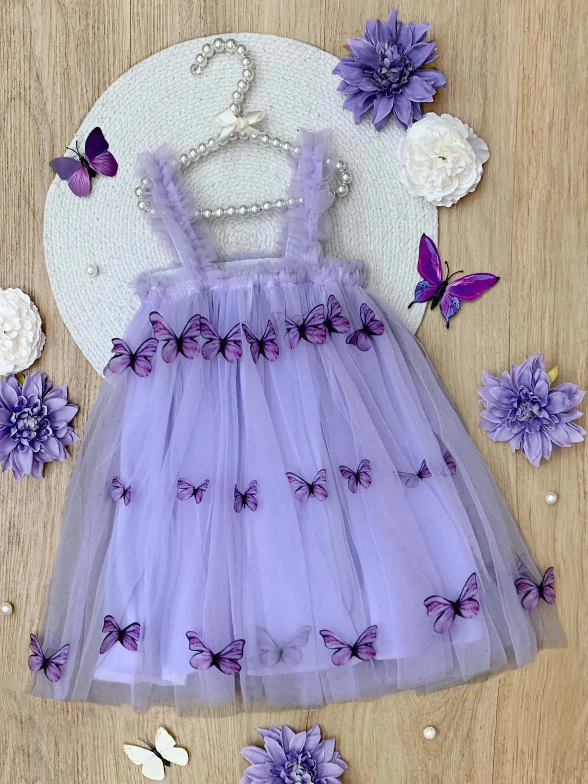 Butterfly Bliss Lilac Tulle Dress