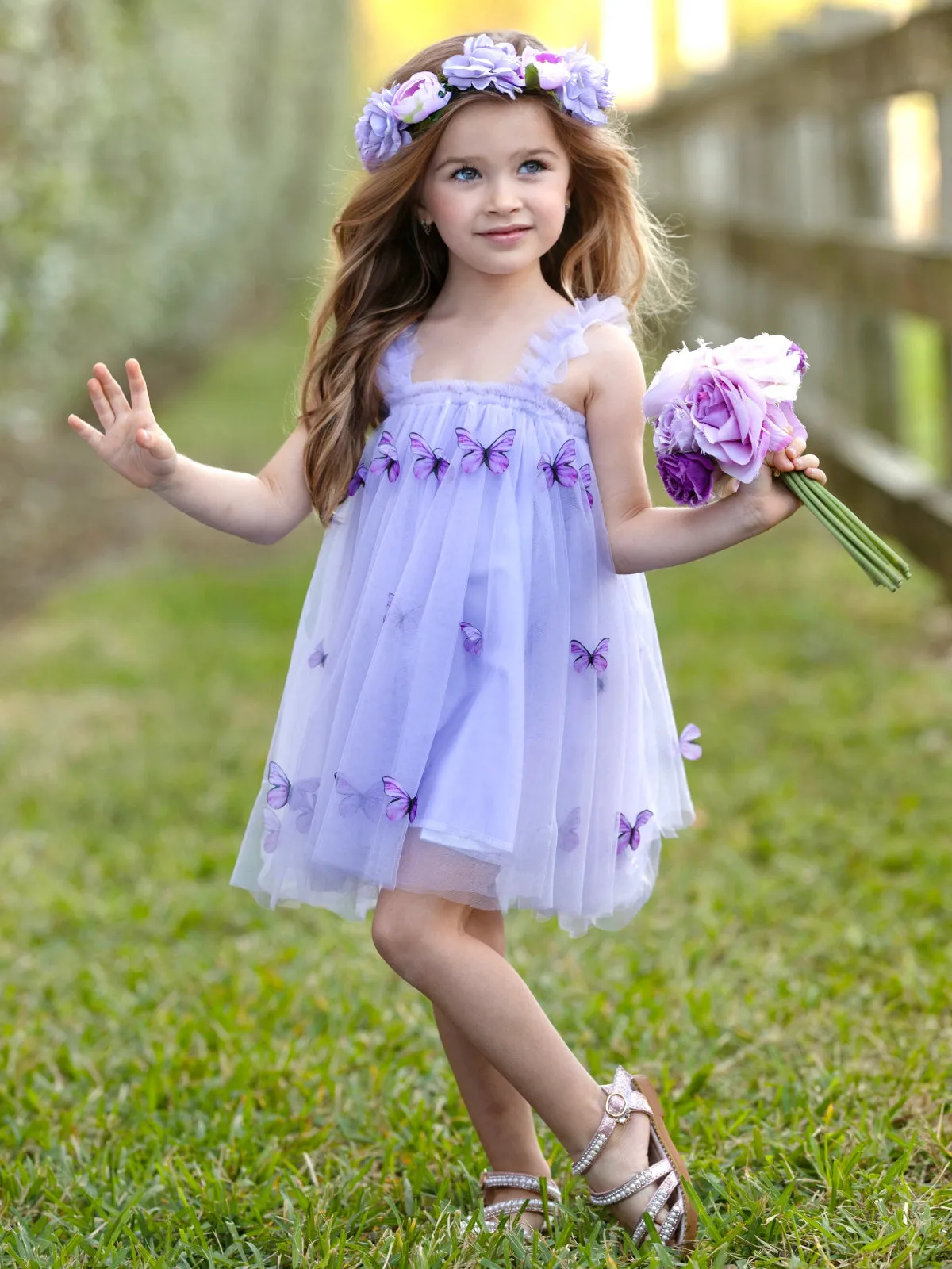 Butterfly Bliss Lilac Tulle Dress