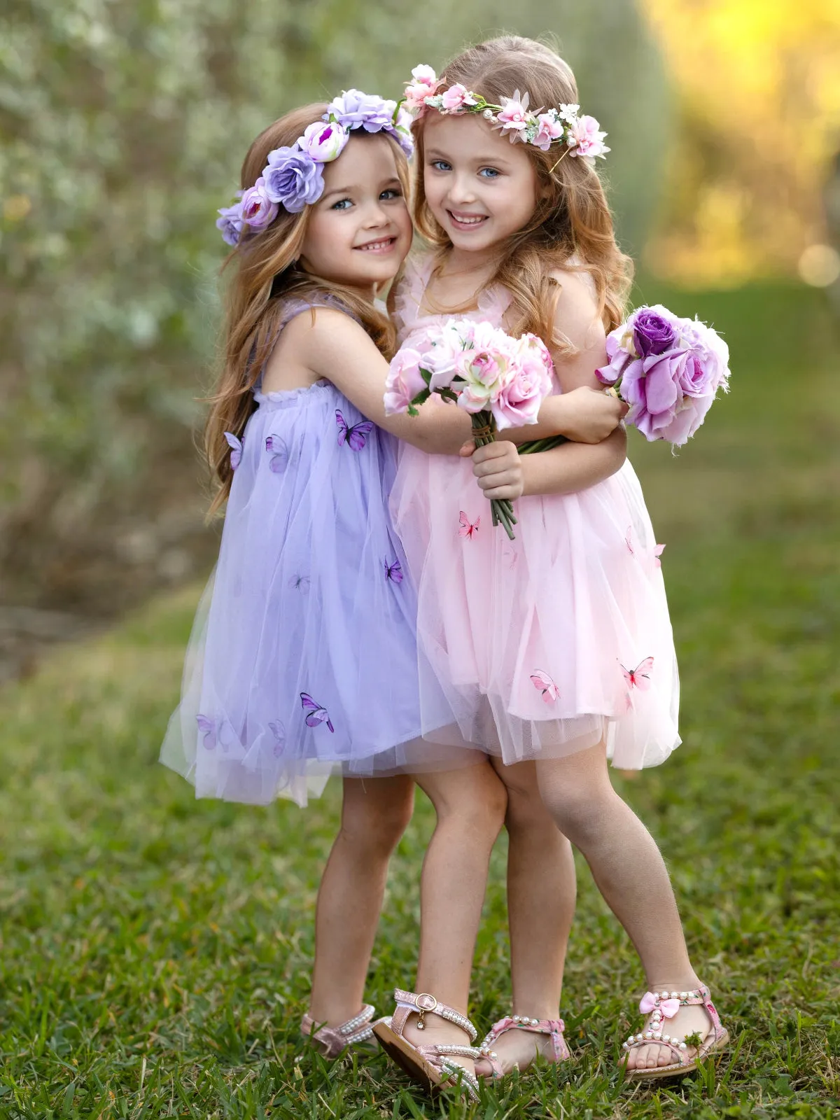 Butterfly Bliss Pink Tulle Dress