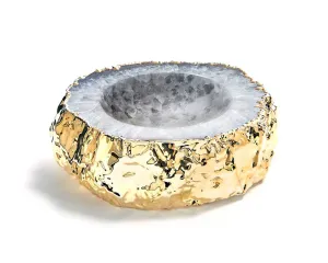 Cascita Bowl - Natural Agate / 24k Gold