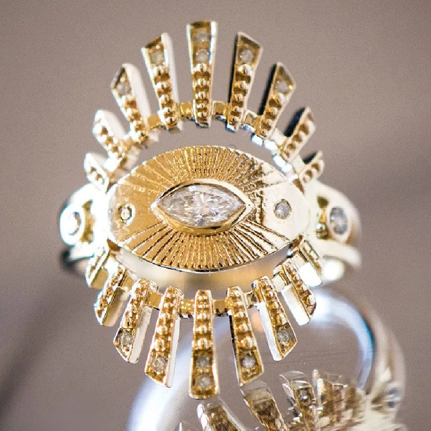Celine Daoust Large Sun Beams Eye Ring