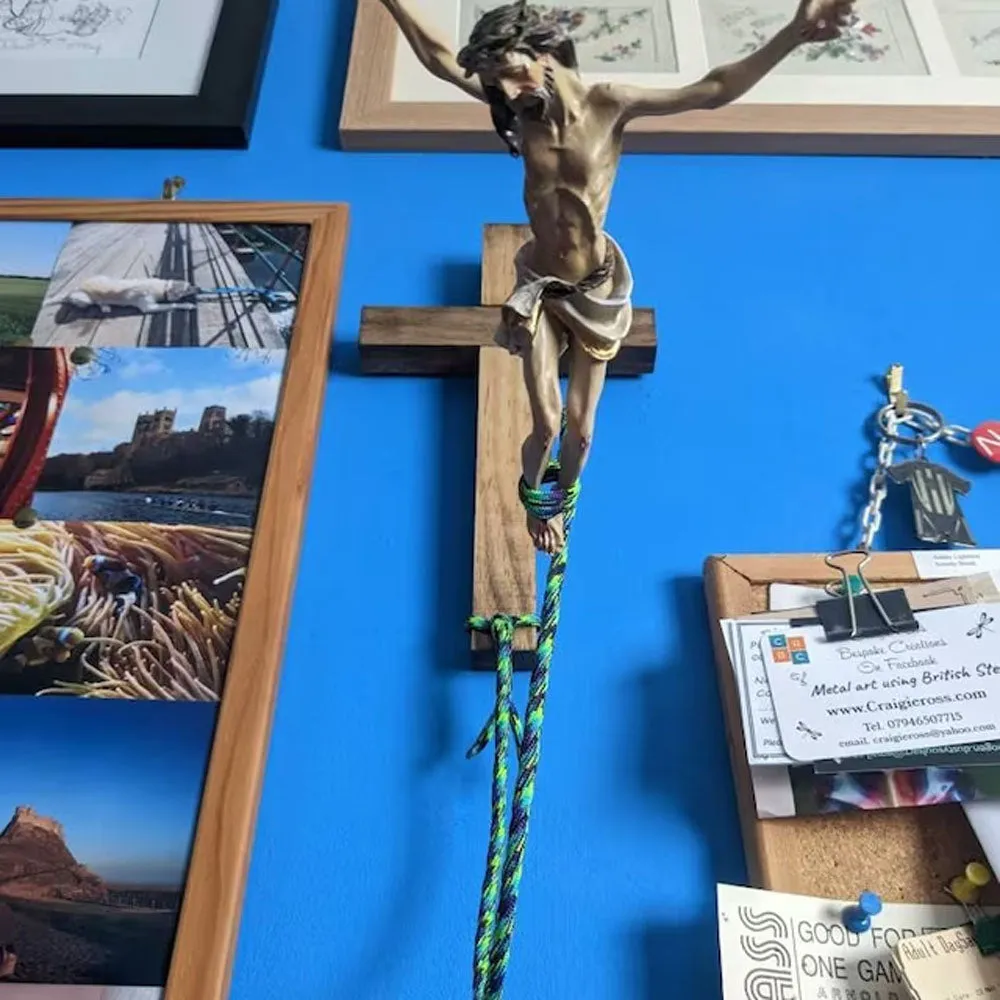 Christianartbag Decor, The Original BunJesus, Bungee Jumping Jesus, Black Bunjesus, Funny Decor Christian.