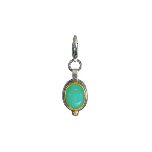 Chrysoprase Charm - Sterling Silver   22k Gold