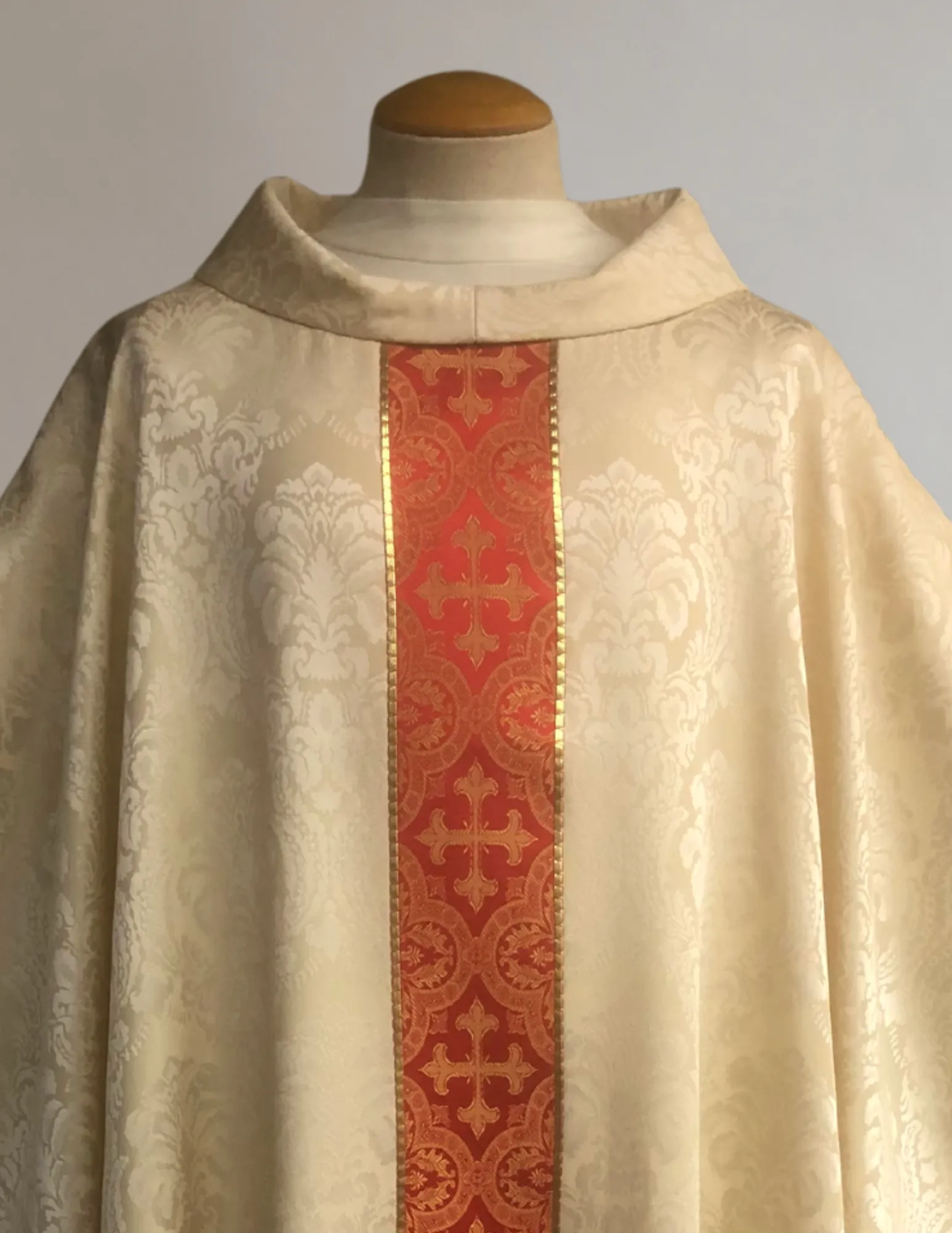 Classic Francis Sample Red Brocade Chasuble