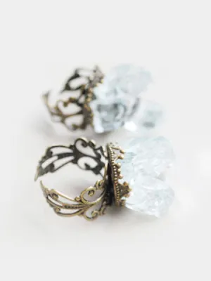 Classic Lolita Rings Rhinestones Alloy Metal Detail Silver Grey Lolita Rings