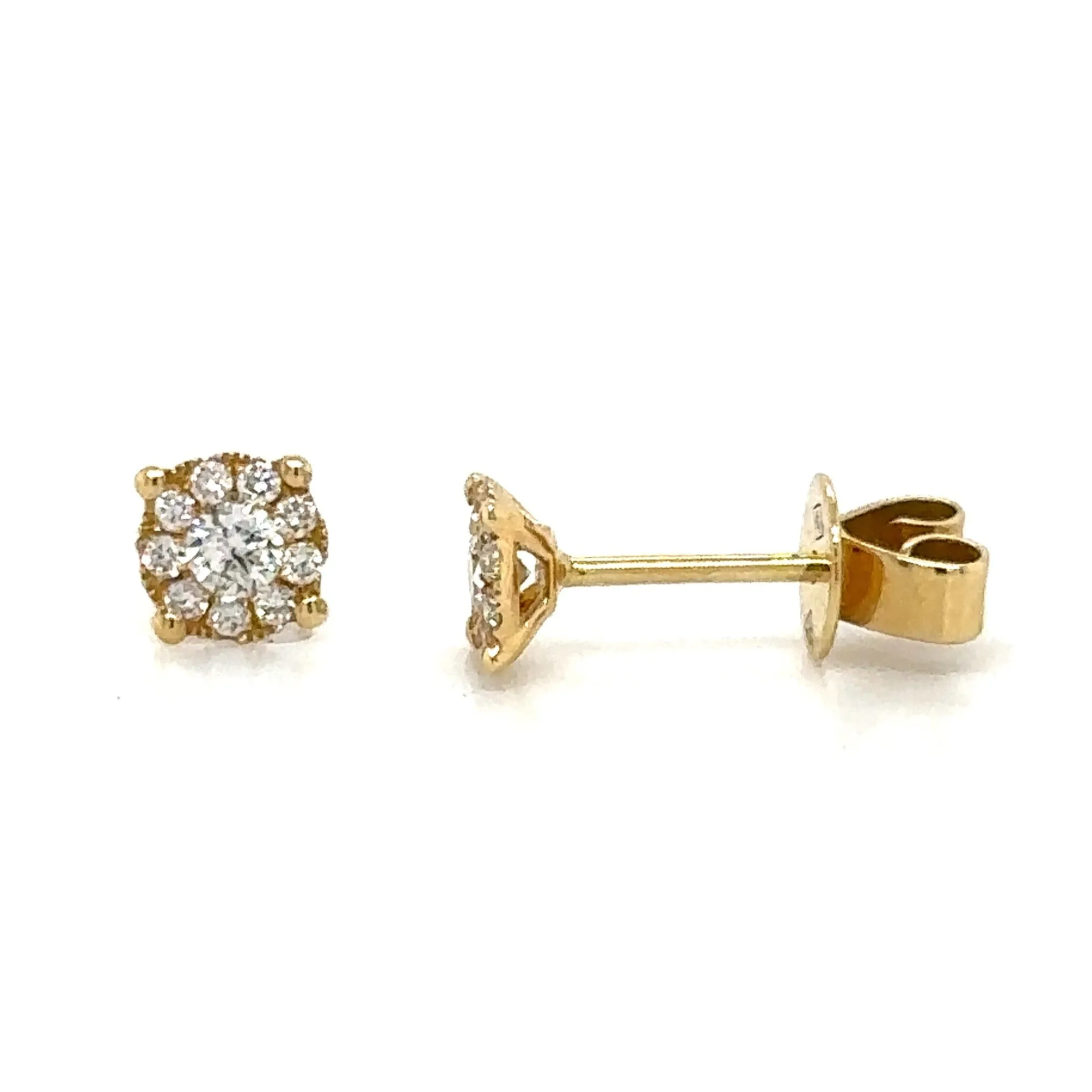 Cluster Diamond Stud Earrings 0.34ct tw