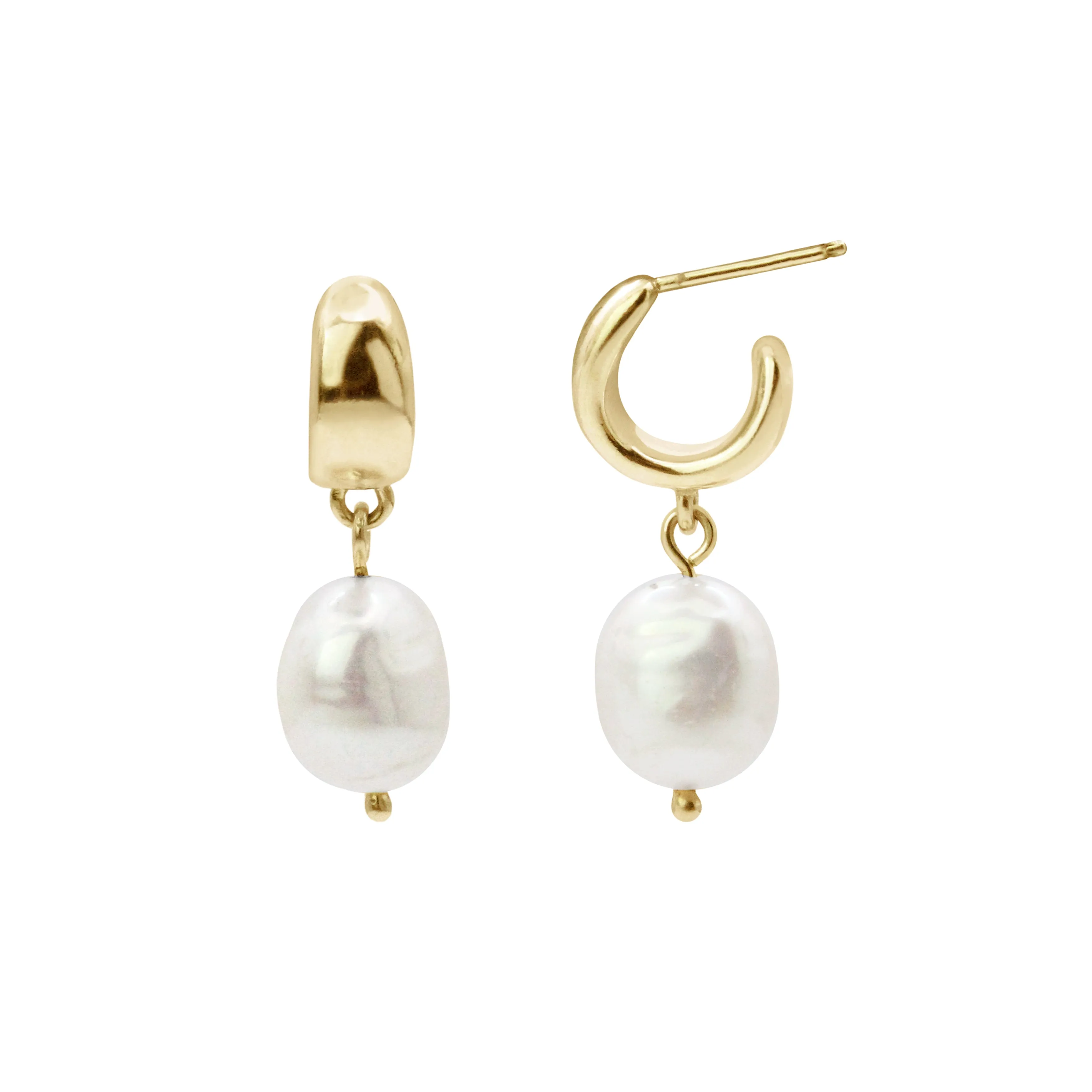 Cocoon Hoops | Gold   Pearl