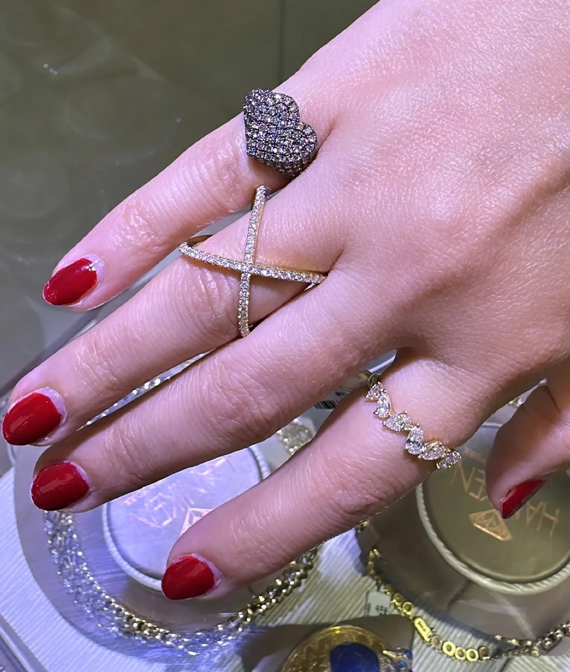Criss-Cross X White Gold & Diamond Ring